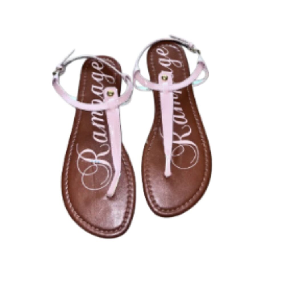 Rampage Pink & Brown Thong Sandals